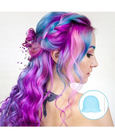Highlighting Cap Silicone Hair Highlighting Cap with Hook Punched Hole Highlight Hair Cap Professional Hair Dye Cap Hairdressing Dyeing Staining Tools for Women Men - Buy Online on SooperMarket.com