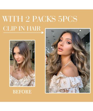 Buy Laavoo Clip-In Real Hair Extensions - Double Golden Blond Highlights - 105g 7pcs #16/24 - Smooth & Natural Look - Buy Online on SooperMarket.com
