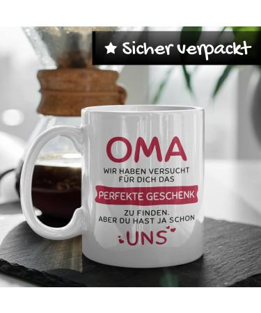 Unique Grandma & Grandpa Gift Set with Spoons | Ceramic Cups & Spoons | Perfect Christmas Gifts | 330ml Red & Blue Set - Buy Online on SooperMarket.com