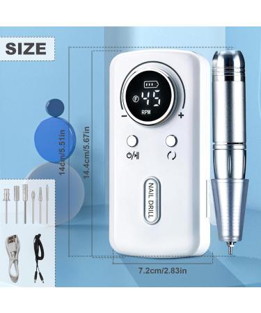 1 Set Electric Nail Drill 45000RPM Nail Drill Kit Rechargeable Portable Nail Drill Professional for Acrylic Nails with 6 Nail Drill Bits Electric Nail File for Manicure Pedicure Nail Drill Kit - Buy Online on SooperMarket.com