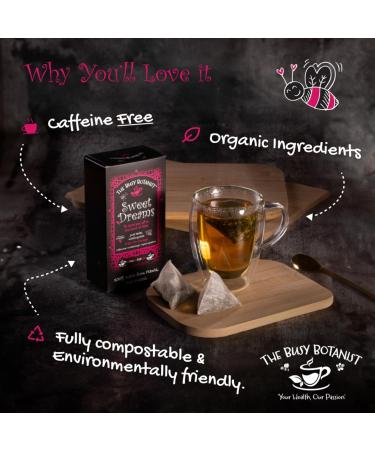 Sweet Dreams Valerian Root and Camomile Tea - Bedtime Tea - Caffeine Free Decaffeinated - 2 x 15 individual tea bags - by The Busy Botanist - Buy Online on SooperMarket.com