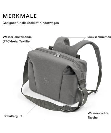 Stokke Xplory X Wrap Pocket - Versatile Shoulder Bag & Backpack with UPF 50+ Water-Repellent Easy to Clean - Modern Gray - Buy Online on SooperMarket.com