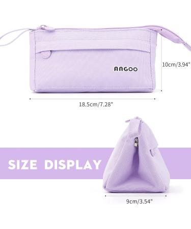 ANGOOBABY Large Capacity Pencil Case Durable Pen Pouch Portable Pencil Bag with Handle for School Teen Girl Boy Men Women Adults purple - Buy Online on SooperMarket.com