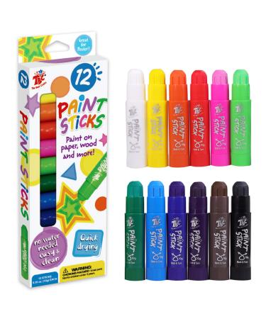 TBC The Best Crafts Tempera Paint Sticks 12 Classic Colors  Washable Non- Toxic Crayon Paint Sticks for Kids and Student 12 Colors