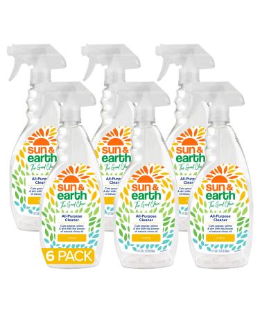 Sun & Earth All Purpose Cleaner, Light Citrus, Pack of 6, 132.0 Fl Oz All Purpose Spray Pack of 6