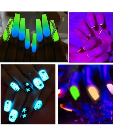 24 Pack Glow in The Dark Pigment Powder - Luminous Neon Colors for DIY Nail Art, Slime, Resin, Acrylic Paint - Non-Toxic Fluorescent UV Powder - Buy Online on SooperMarket.com