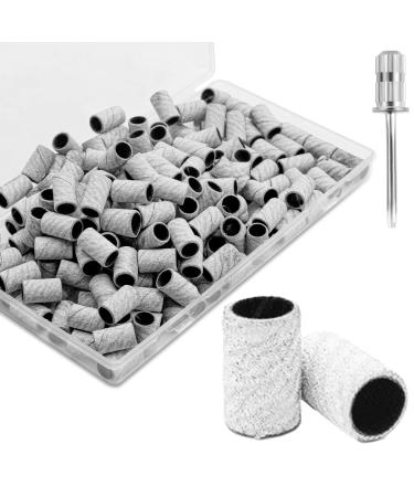 100Pcs Nail Sanding Bands for Nail Drill 240Grit Fine Grit Nail Sanding Bands for Nail Drill with 3/32 Nail Sanding Bit for Natural Nail Nail Drill Sanding Bands Set for Manicure & Pedicure W-240
