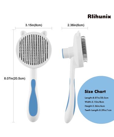 Rlihunix Self Cleaning Slicker Brush | Dog & Cat Grooming | Shedding & Mats Removal | Short & Long Hair | Blue - Buy Online on SooperMarket.com