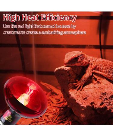 REPTI HOME Reptile Heat Lamp Bulb Infrared Heat Lamp for Reptile 100W 2Pack Basking Spot Red Heat Bulb for Lizards Turtles Chicks Puppies 100.0 Watts - Buy Online on SooperMarket.com