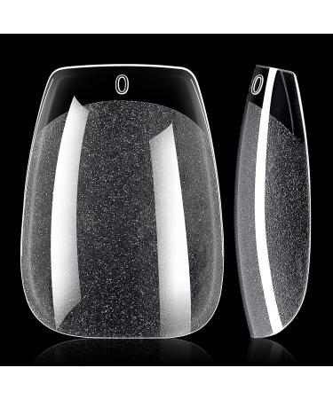 AILLSA Short Coffin Nail Tips - Half Matte Soft Gel Full Cover False Nails - 360PCS 12 Sizes with Gift Box - Buy Online on SooperMarket.com