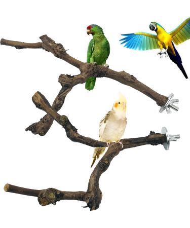 Allazon Natural Wood Bird Rods & Swing Toys - 4 Piece Parrot Playset for Birds - Ideal Bird Toys - Buy Online on SooperMarket.com