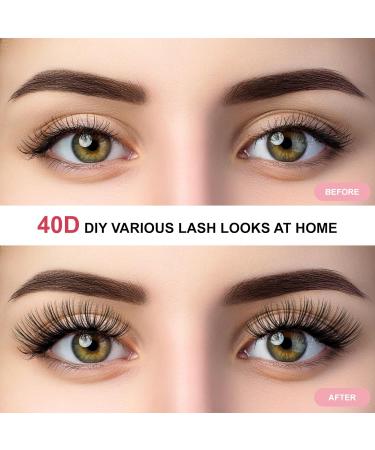 LYMYBETY Cluster Lashes - DIY Eyelash Extensions Mix 9-16mm Length 20+40-D-0.07 D Curl - 1 Count Pack - Buy Online on SooperMarket.com