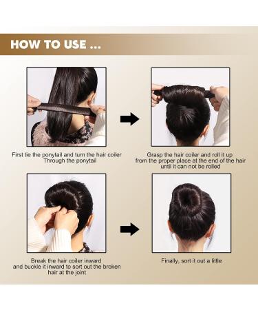 2 Pcs Dark Brown Magic Hair Bun Maker - Fast & Easy Donut Bun for Girls and Women - Buy Online on SooperMarket.com