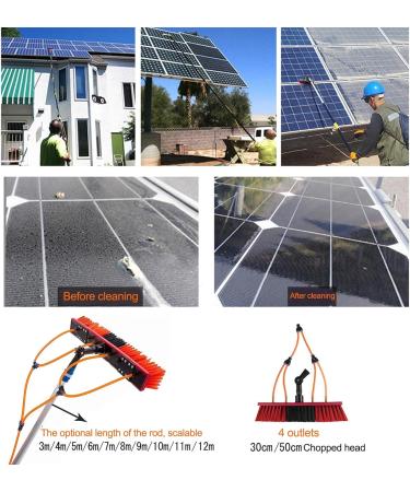 Window Cleaning Pole Water Fed Telescopic Brush Extendable Cleaner Conservatory Roof Suitable for Photovoltaic Panel Cleaning Trucks-12m/ 40ft Roof Cleaning Tools Window Cleaner Kit 35cm Brush Head 5M/17FT - Buy Online on SooperMarket.com
