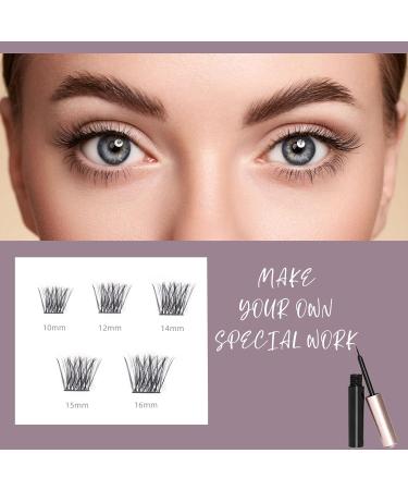 Curl 45 Clusters DIY False Eyelashes Kit with Clear Glue - Natural Easy Fan Russian Lashes Extensions | Reusable Soft Individual Lashes 10-16mm - OP04 - Buy Online on SooperMarket.com