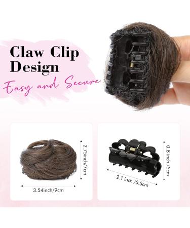 REECHO Space Bun Hair Pieces 2 PCS Mini Claw Clip in Messy & Cat Ears Fake Hair Bun Extensions Wig Accessory Updo Hairpieces for Women Girls (Pack of 2-3.5" Wavy Medium Ash Brown) Pack of 2 - 3.5" Wavy Medium Ash Brown - Buy Online on SooperMarket.com