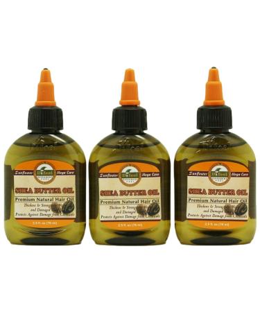 Difeel Premium Natural Hair Oil - Shea Butter 2.5 ounce (3-Pack)