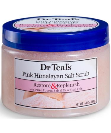 Pink Himalayan Salt Scrub - Restore & Replenish with Pure Epsom Salt & Essential Oils (16 Ounces)