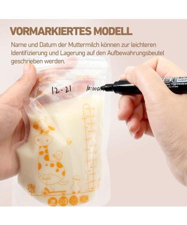 BPA-Free Breast Milk Storage Bags - 45 Pre-Sterilized 250ml Freezing Bags with Double Zipper | International Shipping Available - Buy Online on SooperMarket.com