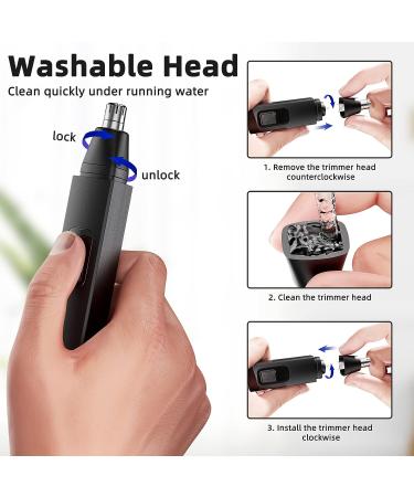 Smity Rechargeable Nose Hair Trimmer with Dual Edge Blades and LED Light - Painless Cordless Ear and Eyebrow Trimming Tool for Men and Women - Buy Online on SooperMarket.com