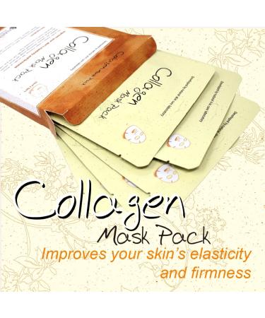 Buy Vegetable Collagen 5-Pack Korean Face Masks - Moisturizing Skincare for All Skin Types | Perfect Self-Care & Gift for Men & Women - Buy Online on SooperMarket.com