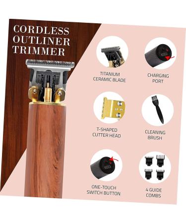 Angoily 1 Set T-Type Electric Pusher Oil Head Wooden Electric Clippers - Buy Online on SooperMarket.com