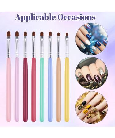 Lusofie 8Pcs Nail Clean Up Brush Set for Gel and Acrylic Nails - Oval Flat Brushes for Home and Salon Use - Buy Online on SooperMarket.com