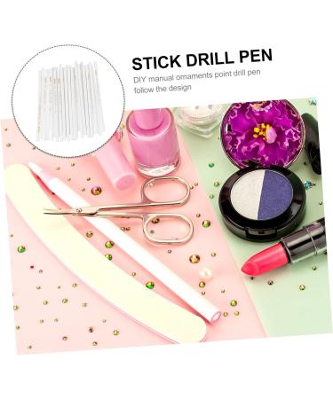 minkissy 90 Pcs Sticky Pen Manicure Dotting Pen Nail Painting Pen Nail Art Tools Para U as Crystal Picker Manicure Tools Bead Picker Pen Nail Dotting Pen Supply Wax Accessories French White - Buy Online on SooperMarket.com