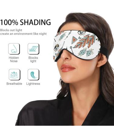 Haskirky Light Blocking Eye Mask for Adults - Breathable and Adjustable for Travel, Yoga, Meditation - Deep Sleep Goodies Vintage Bohemian Design - Buy Online on SooperMarket.com