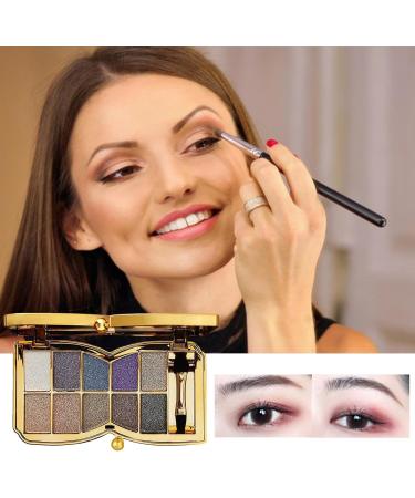10 Colors Glitter Eyeshadow Pallet Shimmer Colorful Eyeshadow Palette Makeup Diamond Bright Makeup Shimmery Highly Pigmented Waterproof Long-lasting Sweatproof Practice Make Up - Buy Online on SooperMarket.com