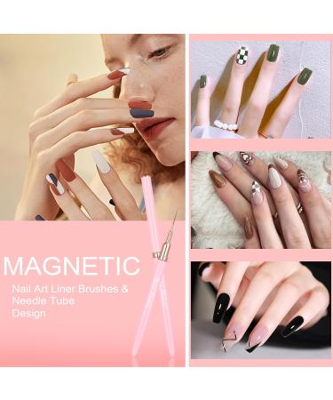 Shince Chance Nail Art Liner Brushes Set 6Pcs Gel Polish Fine Drawing Tools for Nail Art Pink Acrylic Stripping Painting Pens - Buy Online on SooperMarket.com