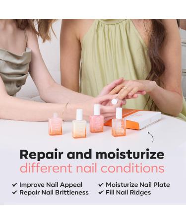Modelones 8-in-1 Nail Care Treatment with Ridge Filling, Strengthener, Hardener, and Growth Base Coat - 15ml Glitter Pink - Buy Online on SooperMarket.com