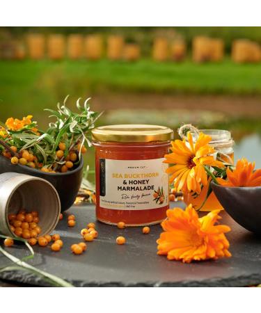 Earthbreath Marmalade - Sea Buckthorn & Honey - 380g - Sugar-free Natural Pure - Berries - Vegan Gelling Agent - Medium Cut - Free From Gelatine Preservatives or Any Artificial Additives - Buy Online on SooperMarket.com