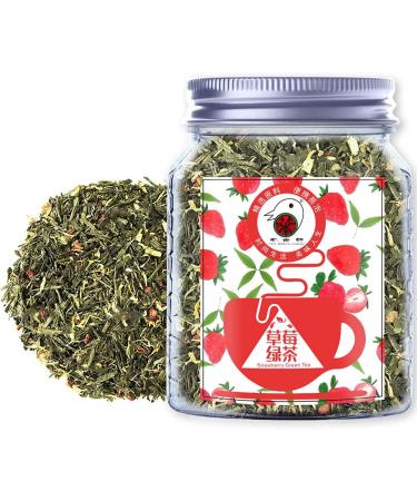 Plant Gift Strawberry Green Tea Oganic Fruit Herbal Tea All Natural Flavors Loose Leaf Apple Strawberry Orange Peel Grapes Peppermint Non GMO Vegan Tea Bags Into Iced Tea & Hot Tea 70G/2.5oz - Buy Online on SooperMarket.com