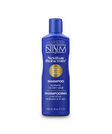Nisim NewHair Biofactors Normal to Dry Shampoo - For Stronger Healthier Vibrant Hair - Formulated for Normal to Dry Hair - Sulfate-free Paraben-free 8 fl oz 240 ml (Pack of 1)