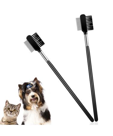 2 Pieces Dog Tear Comb Dog Eye Comb Tear Stain Remover Comb Dog Eye Grooming Comb Double-Sided for Removing Crust and Mucus