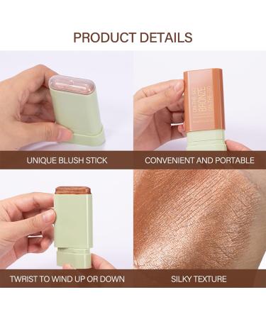 Highlighter Makeup Stick - Waterproof Glitter Cream Highlighter - Bronzer Contour Face Makeup - Long-lasting 3-in-1 Multi Uses for Face Body Eyeshadow (2#soft glow) 2#soft glow 1 g (Pack of 1) - Buy Online on SooperMarket.com