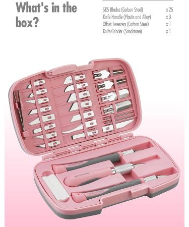 FantastiCAR Craft Knife Set (30pcs) - Precision Cutter Blades for Art, Scrapbooking, Stencil, and More - Pink - Buy Online on SooperMarket.com