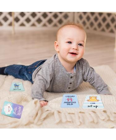 50 PCS Baby Monthly Milestone Cards and 18 Stickers Monthly Baby Milestone Growth Markers Record Card Newborn Welcome Sign Perfect Photography Props to Record Your Babys Growth - Buy Online on SooperMarket.com
