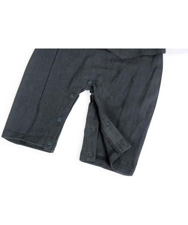 AmzBarley Baby Boys Gentlemans Outfit Suit | Long/Short Sleeve Dress Shirt Pants Vest Bowtie Tuxedo Rompers | Black | 12-18 Months - Buy Online on SooperMarket.com