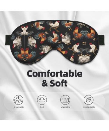 French Roosters Soft Sleep Eye Mask | Breathable Female Eye Patch for Travel & Relaxation - Buy Online on SooperMarket.com