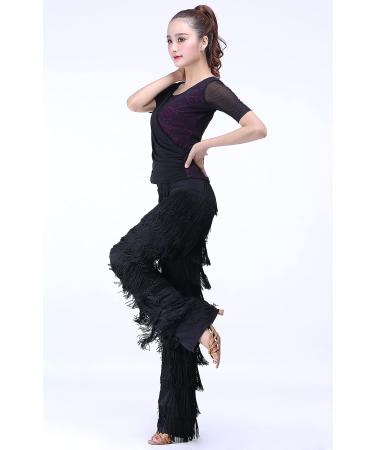 JEZISYMA Women's Tassels Fringe Dance Pants - Medium Black - Buy Online on SooperMarket.com