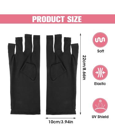 WLLHYF Anti UV Gel Nail Gloves - Fingerless Sun Protection Gloves 22cm-Black - Buy Online on SooperMarket.com
