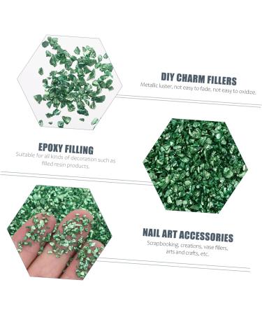 FOYTOKI 1 Glass Chip Shiny Nail Stickers Manicure Charm Glass Charms Filling DIY Epoxy Filling DIY Nail Art Crushed Glass Epoxy Charms Nail Art Rhinestones Irregular Glass Epoxy Fillers 0.5X0.3cm Green - Buy Online on SooperMarket.com