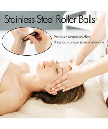 6 Pack Essential Oil Roller Bottles - 10ml Amber Glass with Stainless Steel Rollers | Includes Labels Openers Funnels & Dropper | Perfect for DIY Essential Oils - Buy Online on SooperMarket.com