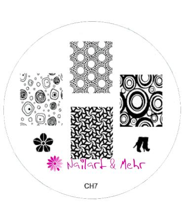 STAMPING STENCIL # CH-07 RETRO PATTERN BOOTS HIGH HEELS FLOWER