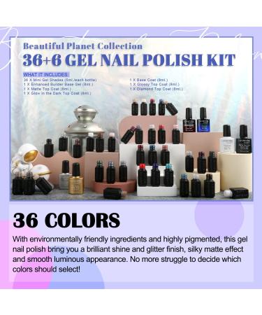 Lavender Violets 42-Piece Gel Nail Polish Set with Top Coats - Fall/Winter UV LED Gel Shades C958 - Buy Online on SooperMarket.com