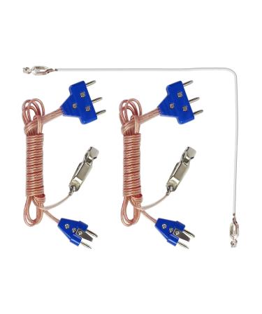 Set of 2 Body Cords for Fencing Sport - 2-pin Body Cords for Sabre and Foil Fencing - Includes Head-Wire