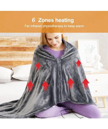 Kuuleeyn USB Heated Electric Shoulder Blanket & Warm Scarf - Lightweight Coral Fleece for Winter - Light Gray - Buy Online on SooperMarket.com