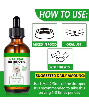 Natural Antibiotics for Cats 2 PCS Cat Antibiotics- Cat Multivitamin is anti-bacterial effect antibiotics for cats Supports Immune & Cats Allergy Relief Health Supplies Cats UTI Antibiotics(60ml) - Buy Online on SooperMarket.com